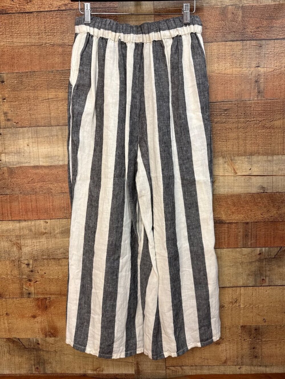 Christian Siriano New York Striped Linen Wide-Leg Pants S - Picture 4 of 6